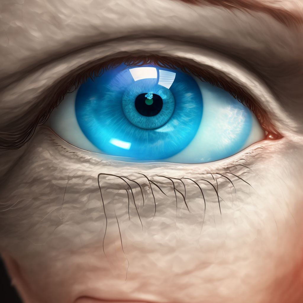 Dry eye syndrome of right lacrimal gland digital illustration