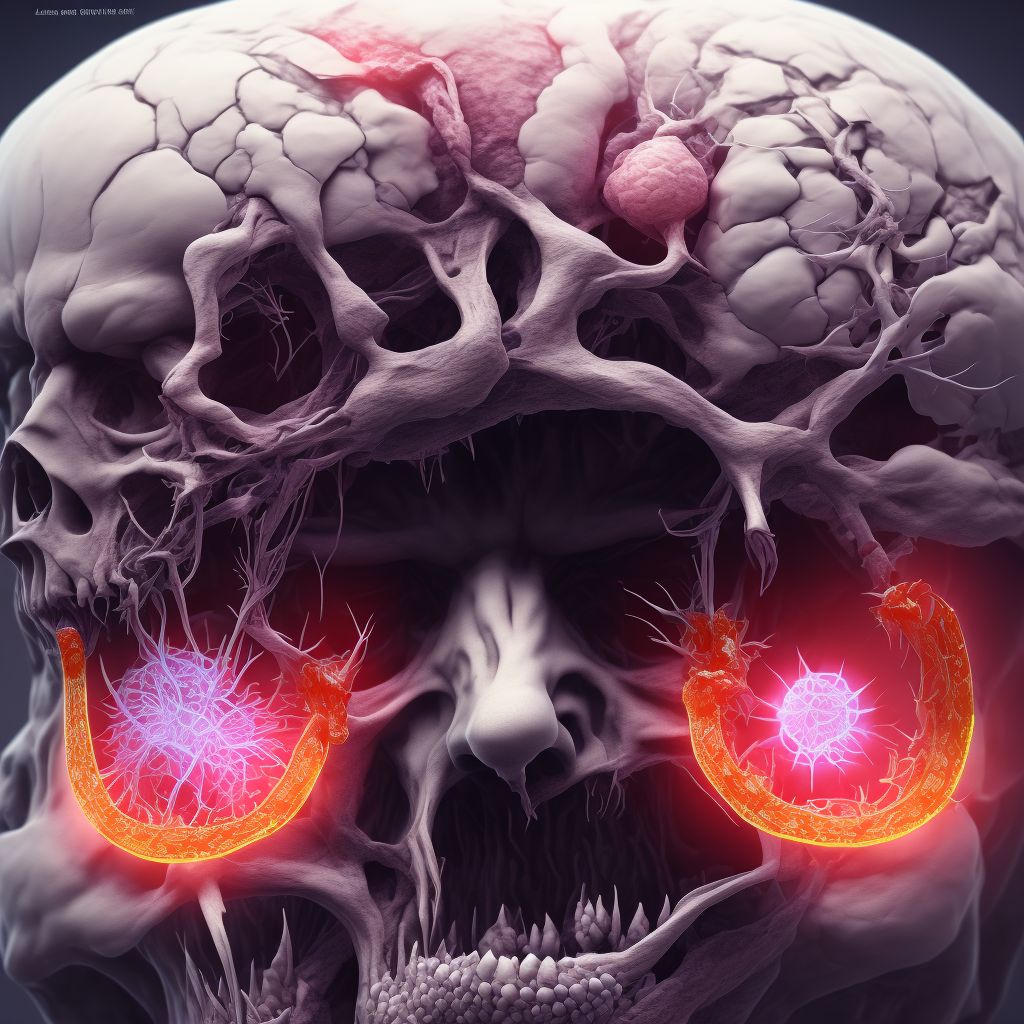 Lacrimal gland dislocation, right lacrimal gland digital illustration