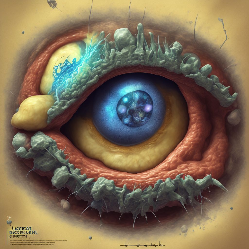 Lacrimal gland dislocation, unspecified lacrimal gland digital illustration