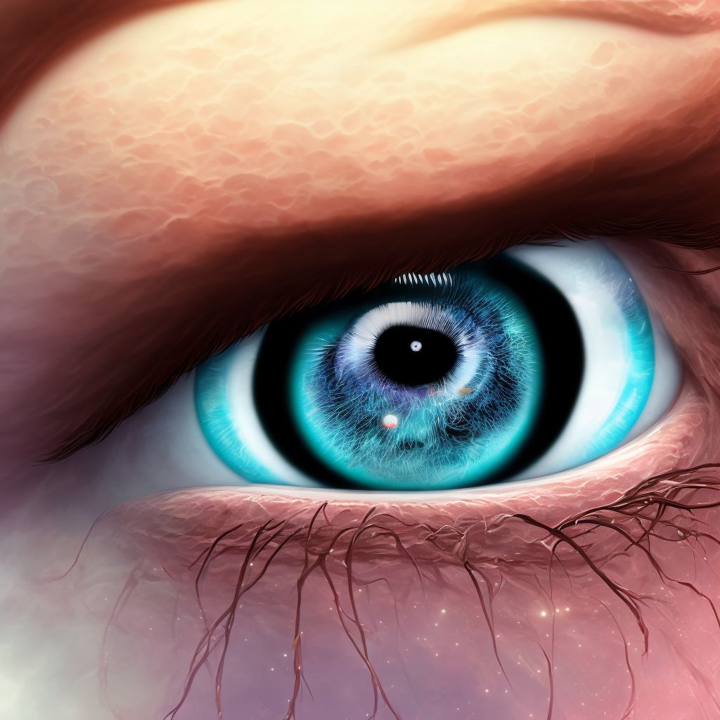 Constant exophthalmos, right eye digital illustration