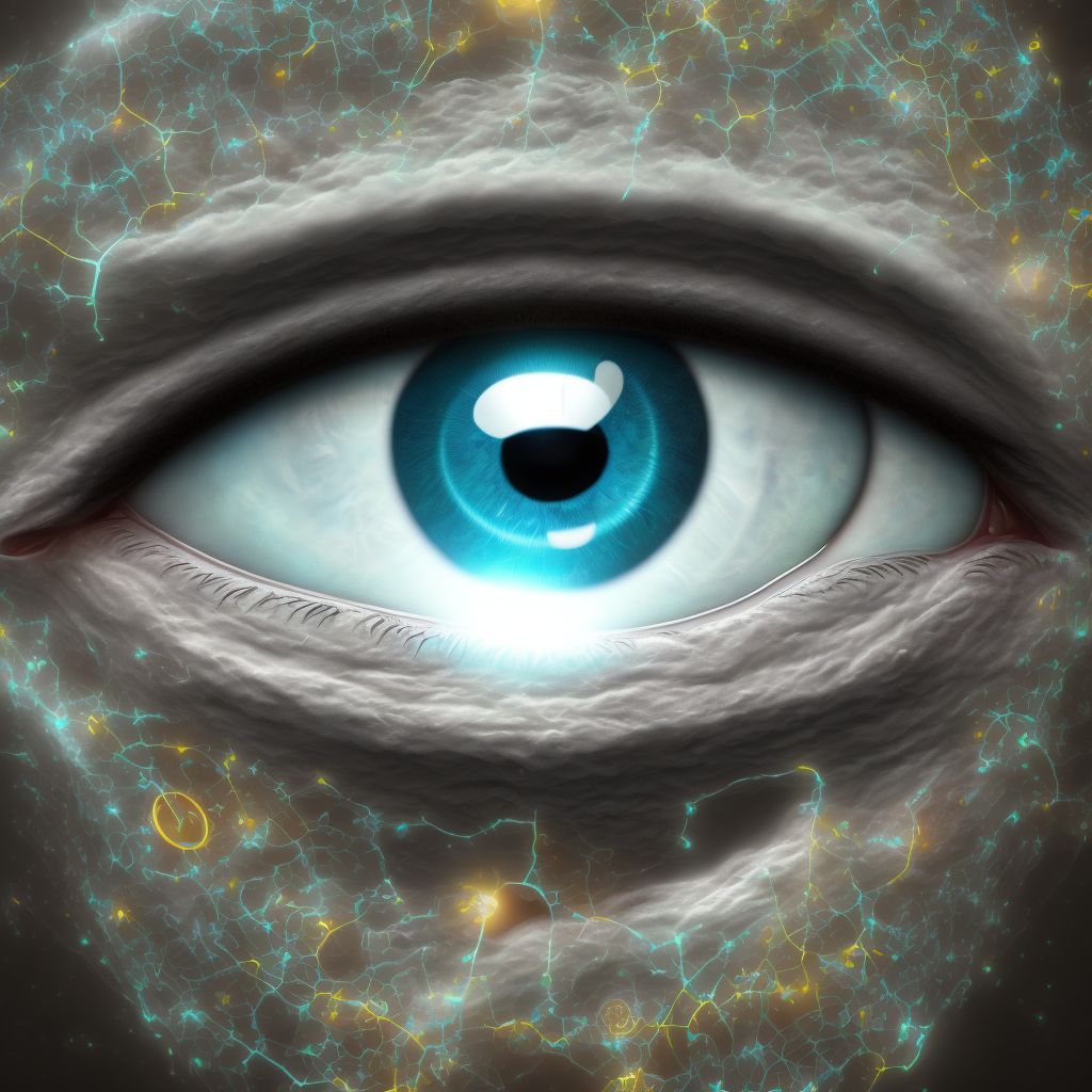 Constant exophthalmos, unspecified eye digital illustration