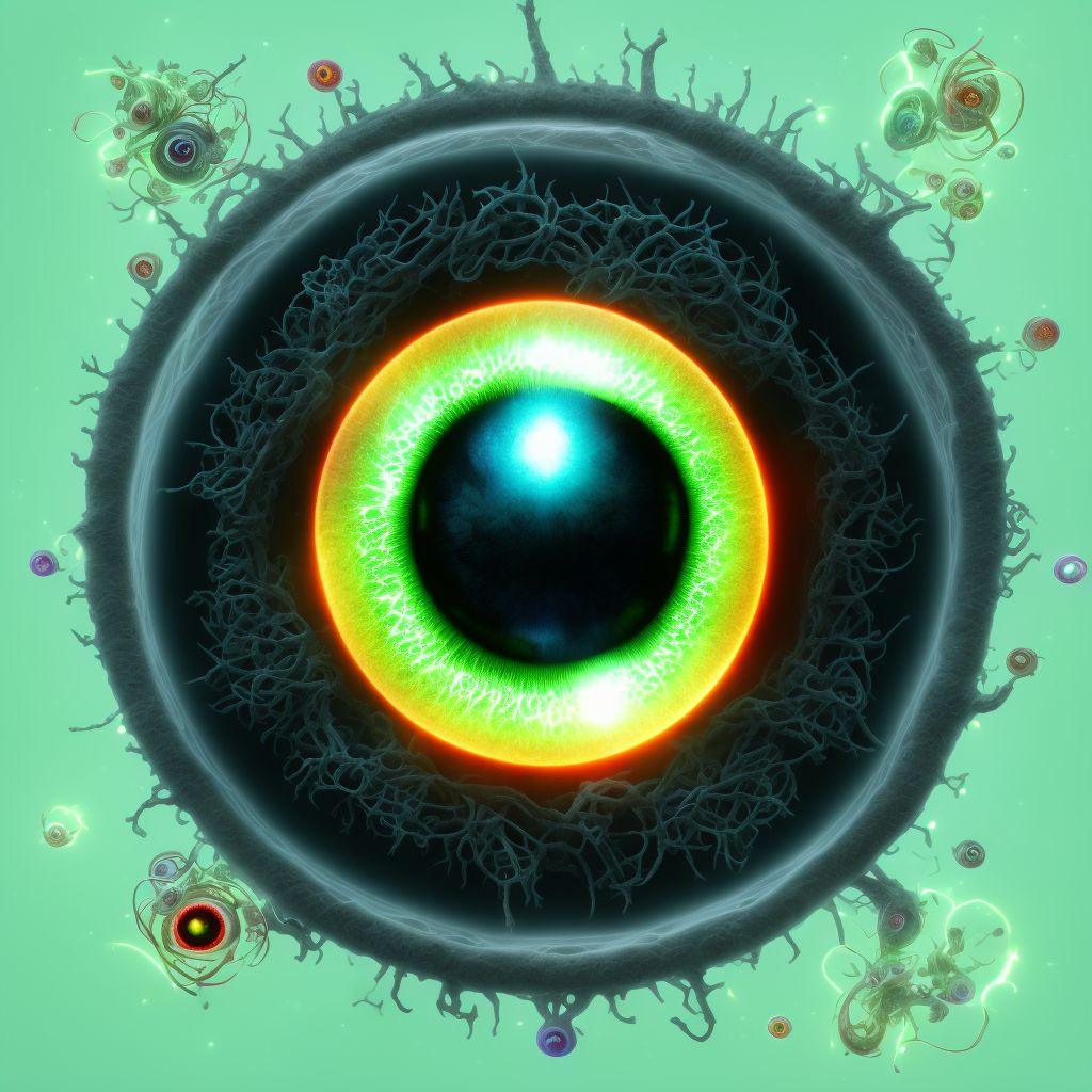 Pulsating exophthalmos, unspecified eye digital illustration