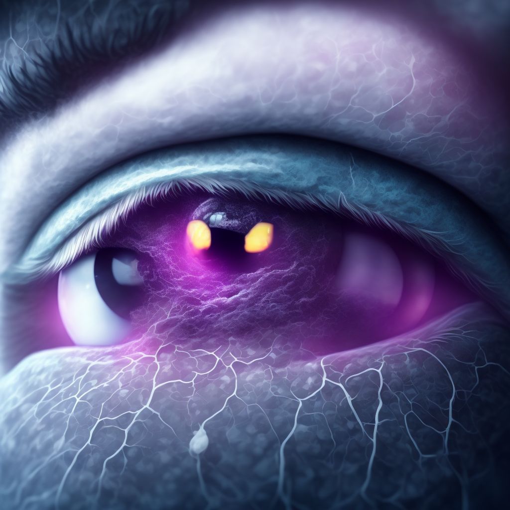 Unspecified enophthalmos, right eye digital illustration