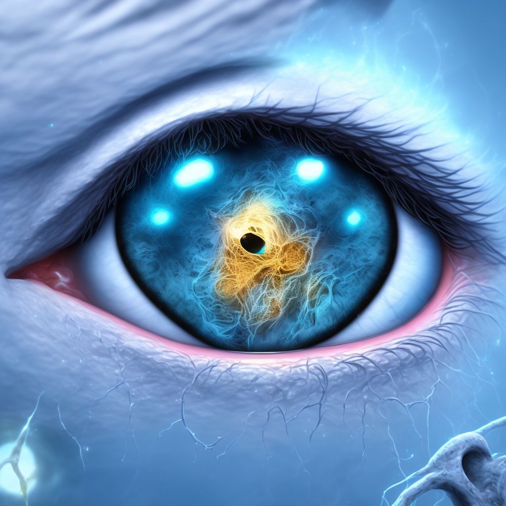 Unspecified enophthalmos, left eye digital illustration