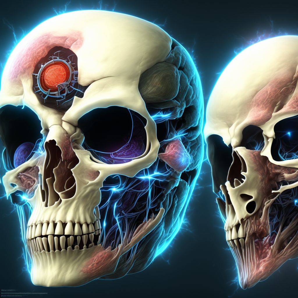 Enophthalmos due to trauma or surgery, bilateral digital illustration