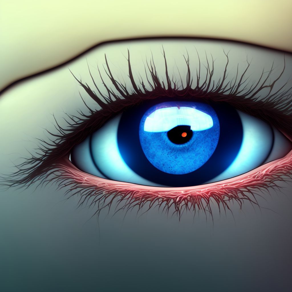 Enophthalmos due to trauma or surgery, unspecified eye digital illustration