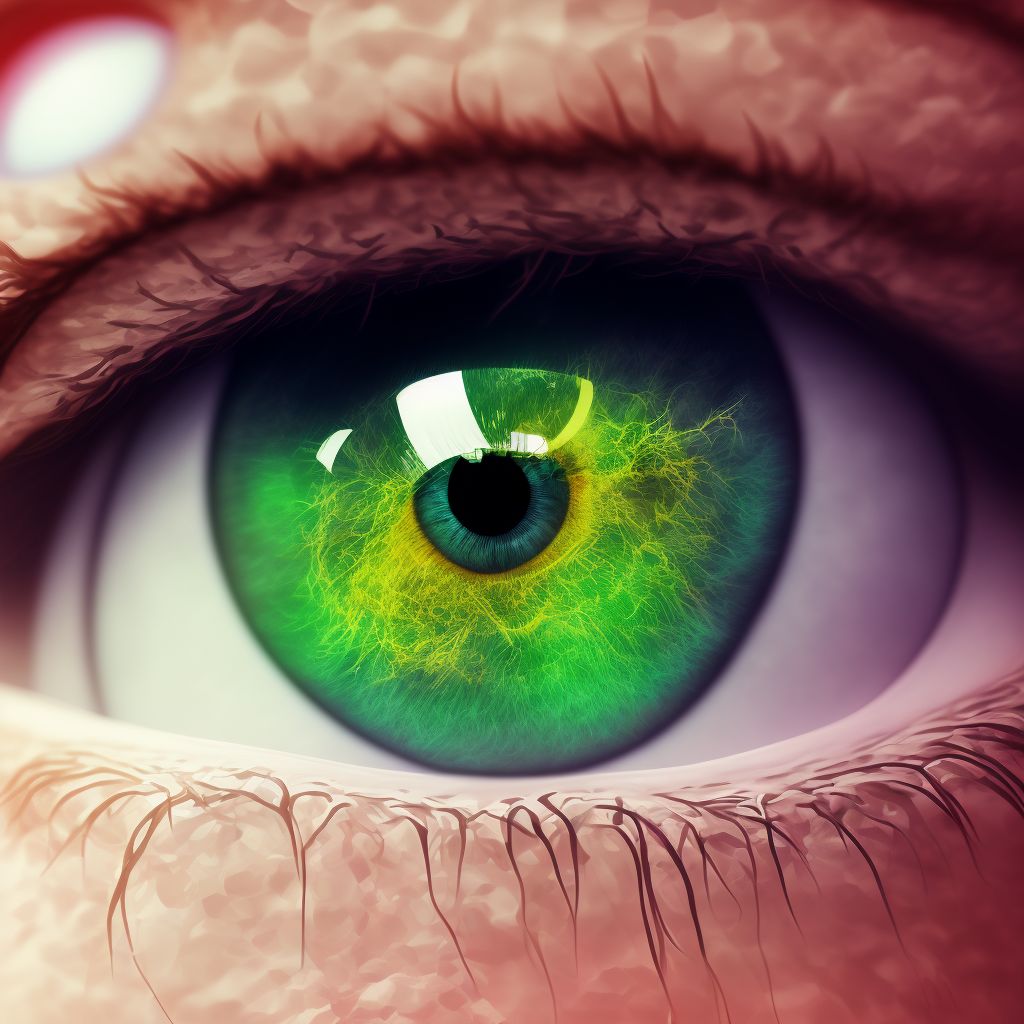 Acute follicular conjunctivitis, left eye digital illustration