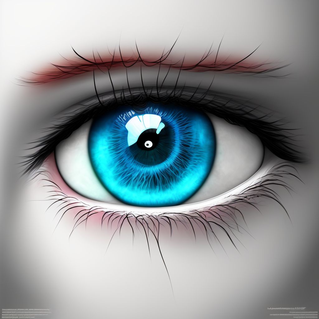 Acute atopic conjunctivitis, left eye digital illustration