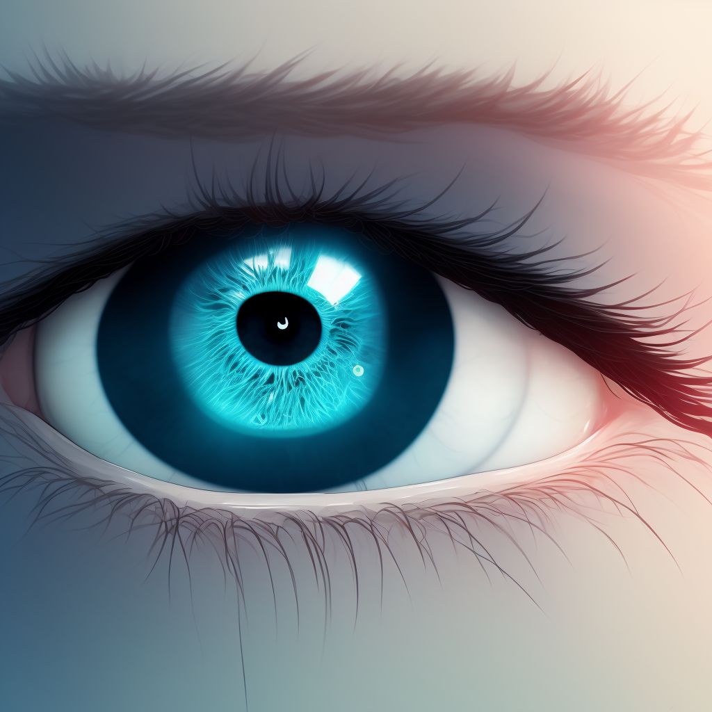 Acute toxic conjunctivitis, right eye digital illustration