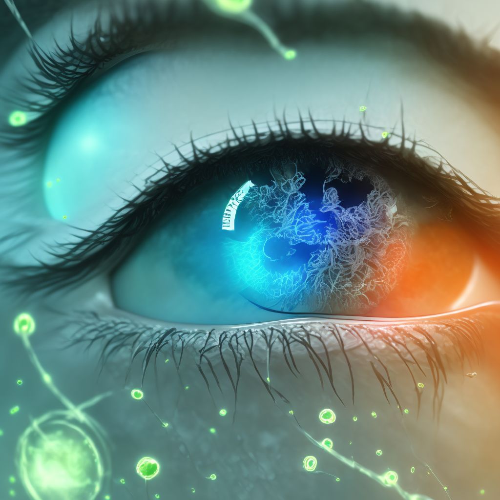 Acute toxic conjunctivitis, left eye digital illustration