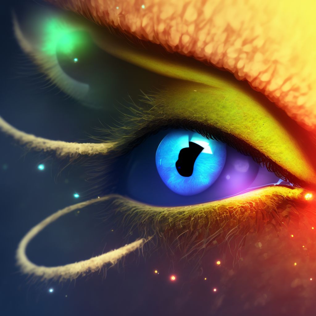 Serous conjunctivitis, except viral, left eye digital illustration