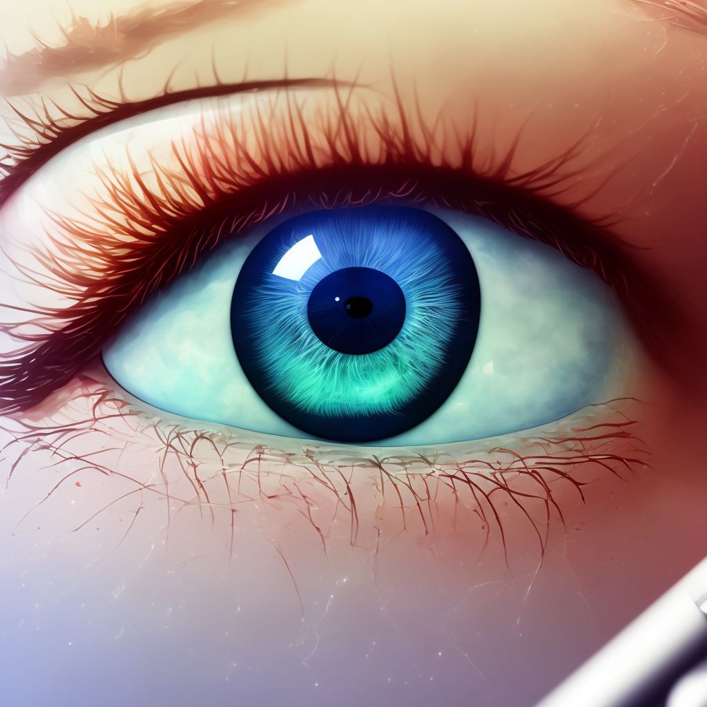 Unspecified chronic conjunctivitis, right eye digital illustration