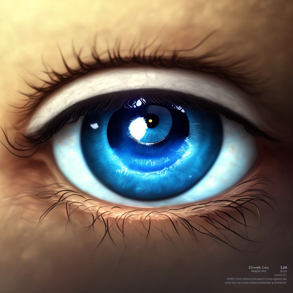 Chronic giant papillary conjunctivitis, right eye digital illustration