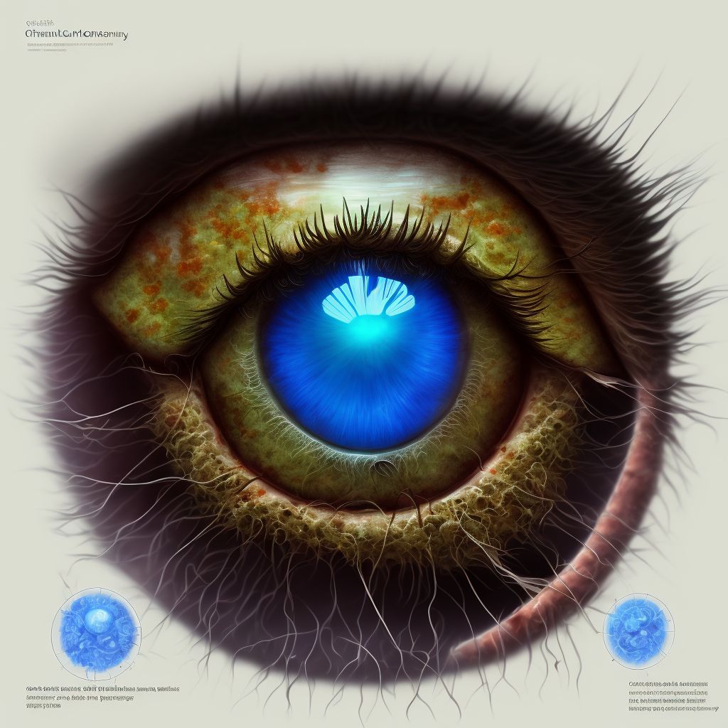 Chronic giant papillary conjunctivitis, left eye digital illustration