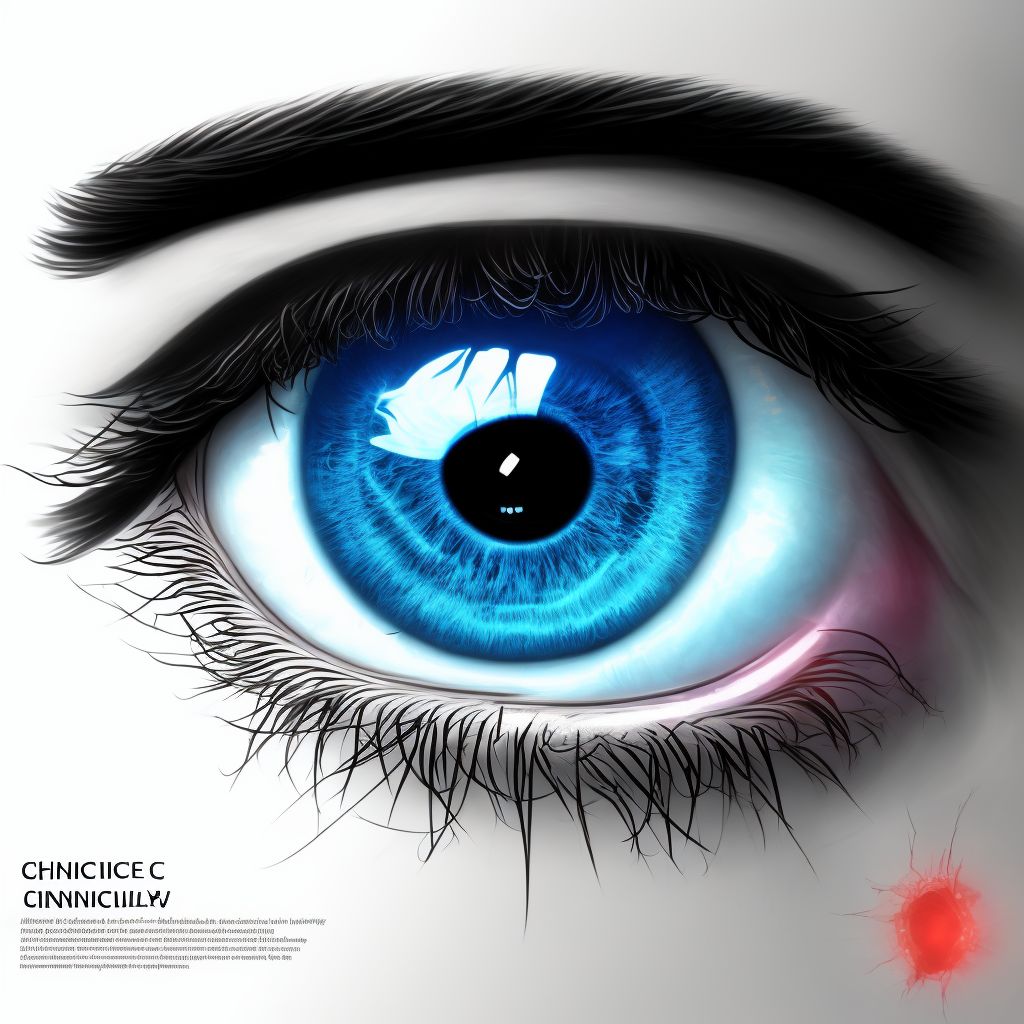 Chronic follicular conjunctivitis, right eye digital illustration