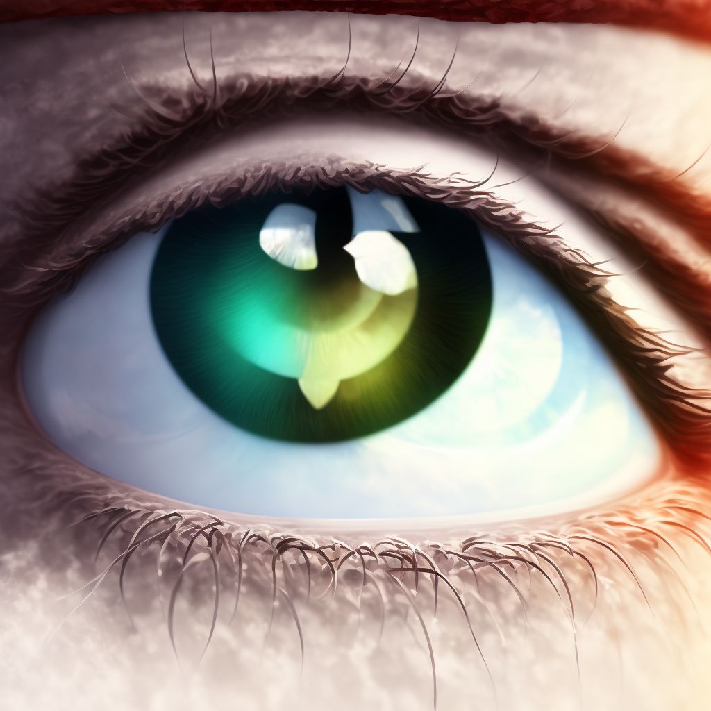 Ligneous conjunctivitis, left eye digital illustration