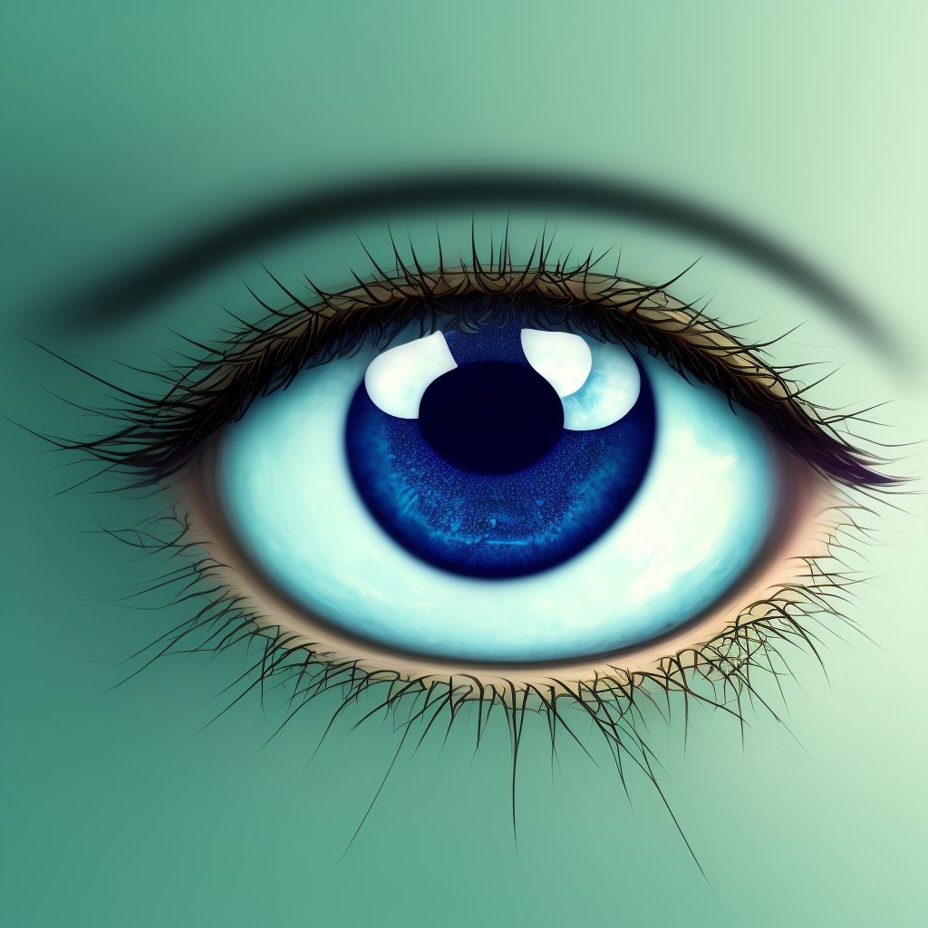 Angular blepharoconjunctivitis, right eye digital illustration