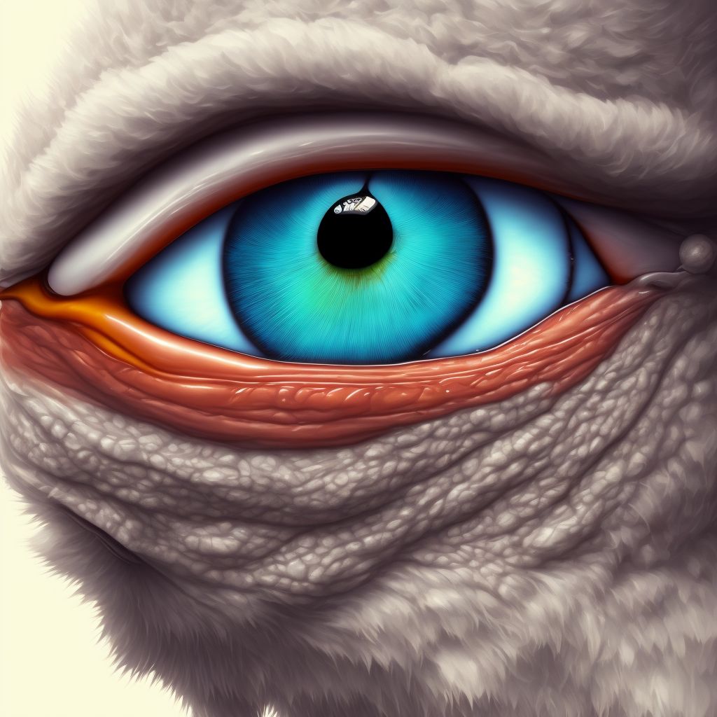 Pingueculitis, right eye digital illustration