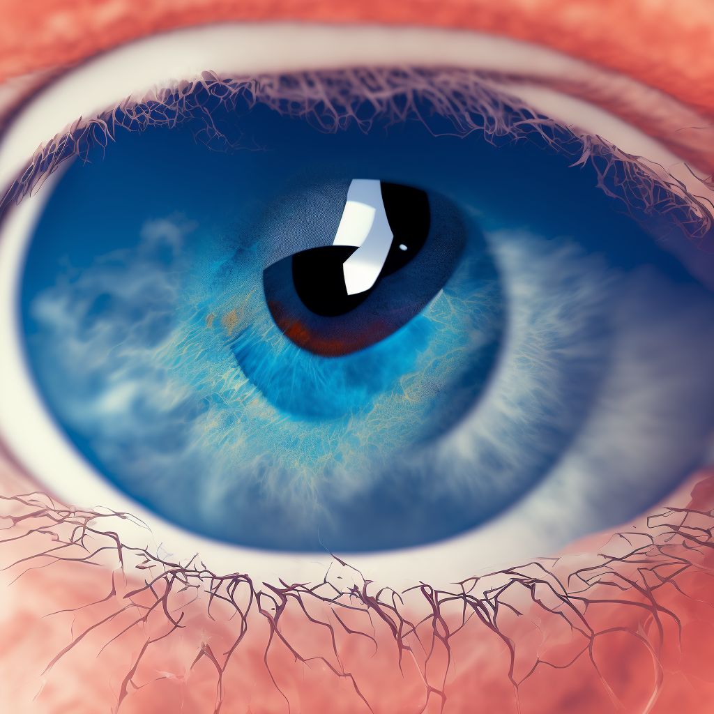 Unspecified pterygium of right eye digital illustration