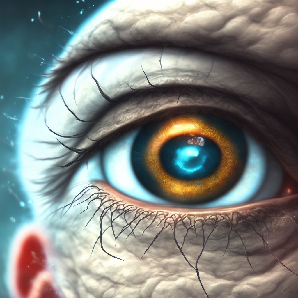 Unspecified pterygium of left eye digital illustration