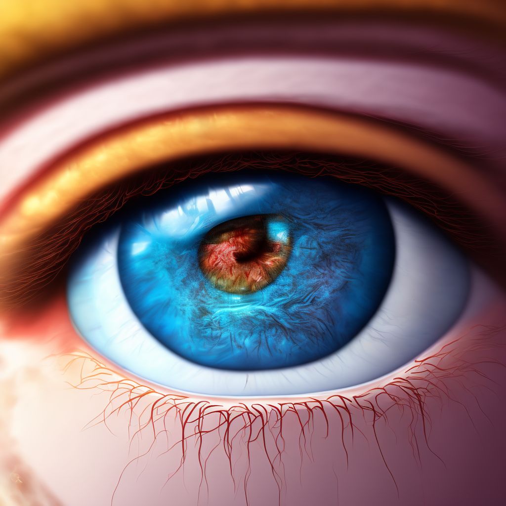 Amyloid pterygium of eye, bilateral digital illustration