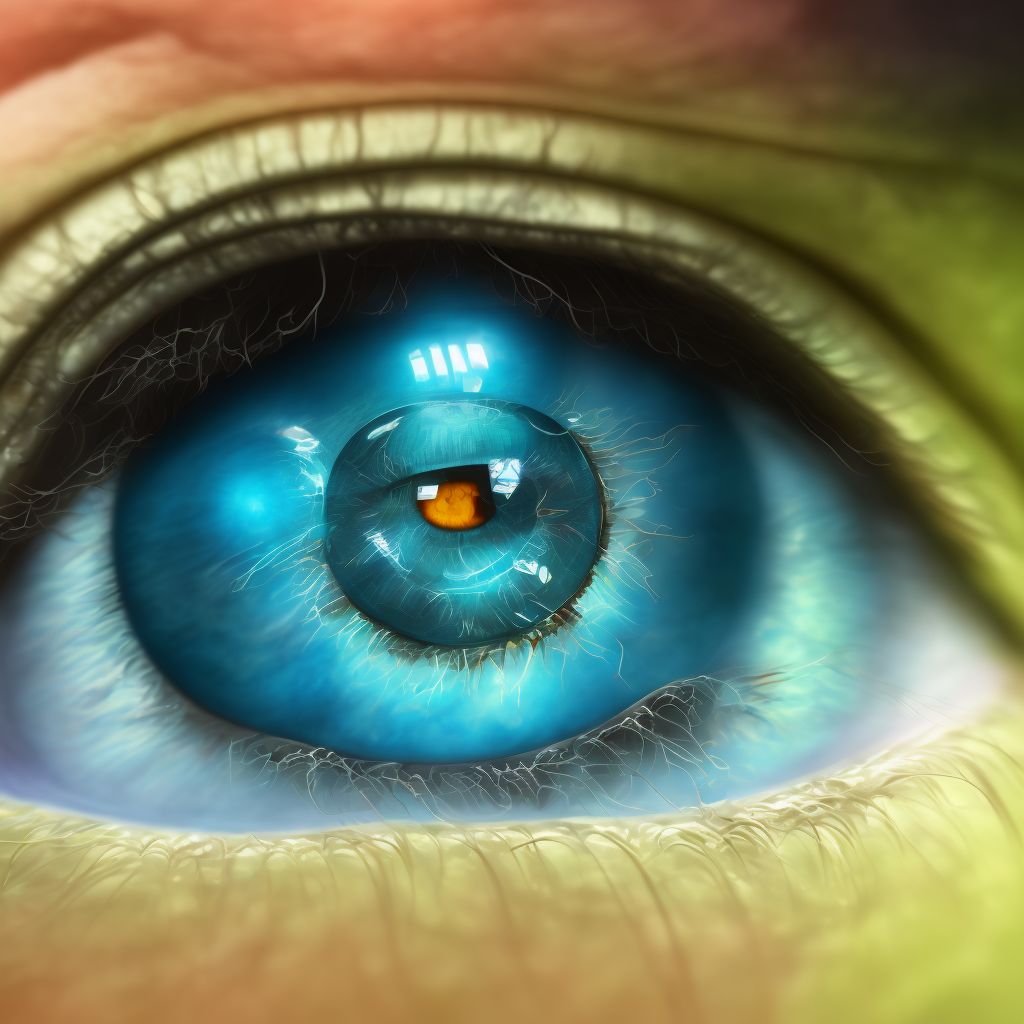 Double pterygium of unspecified eye digital illustration