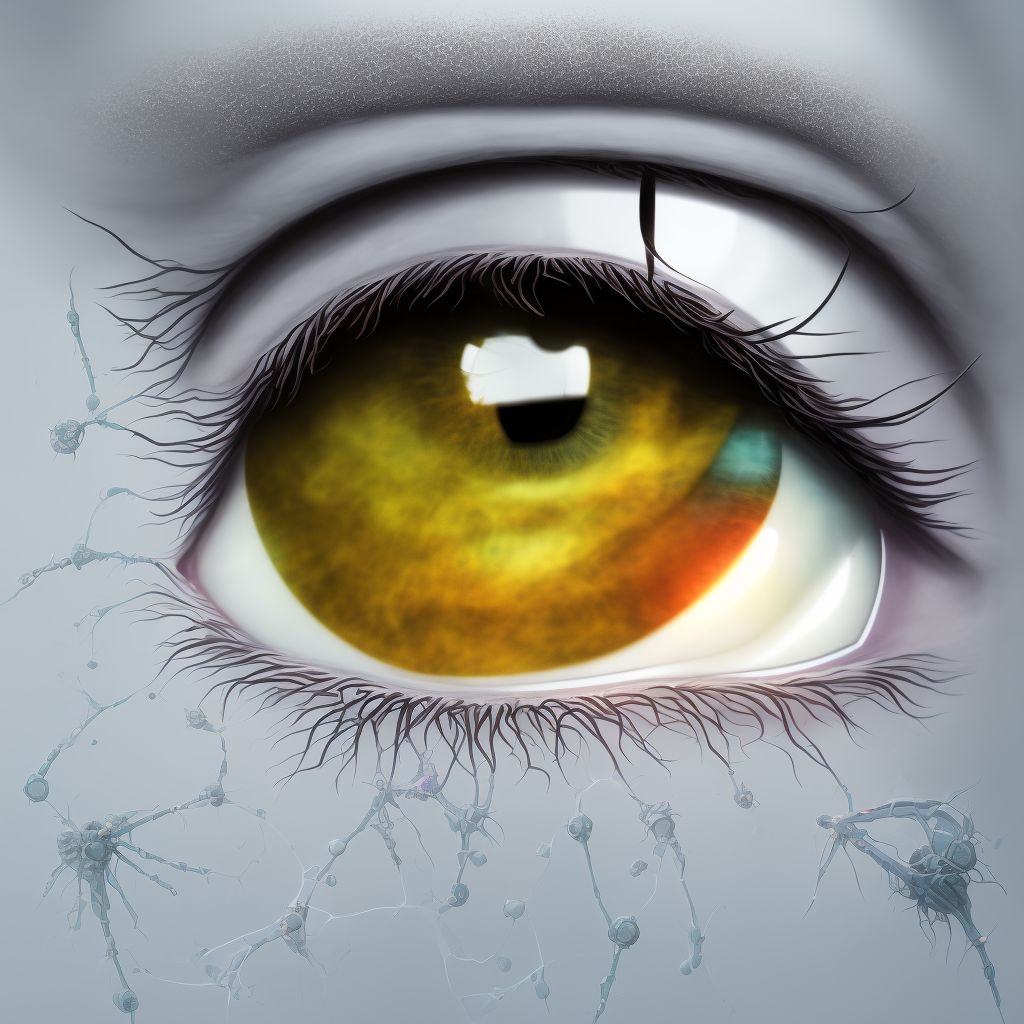 Peripheral pterygium, progressive, unspecified eye digital illustration