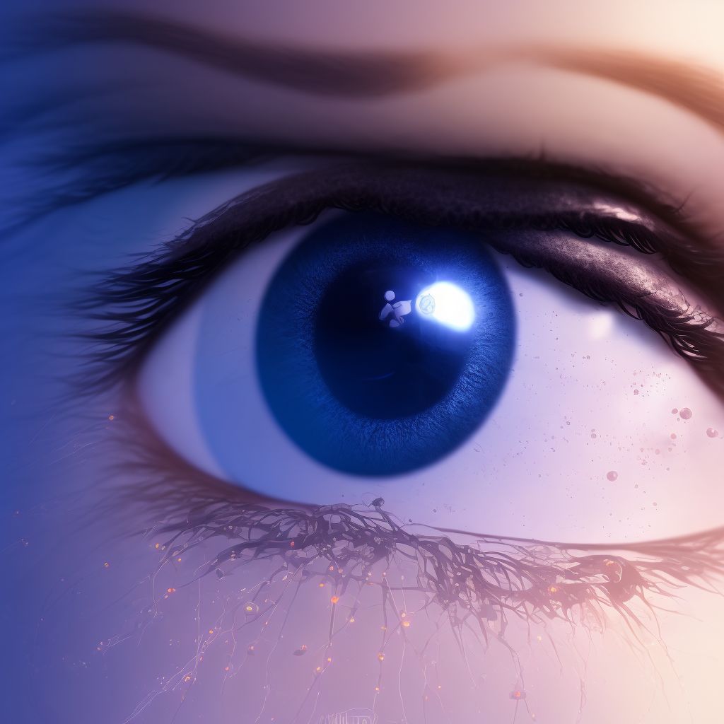 Recurrent pterygium of left eye digital illustration