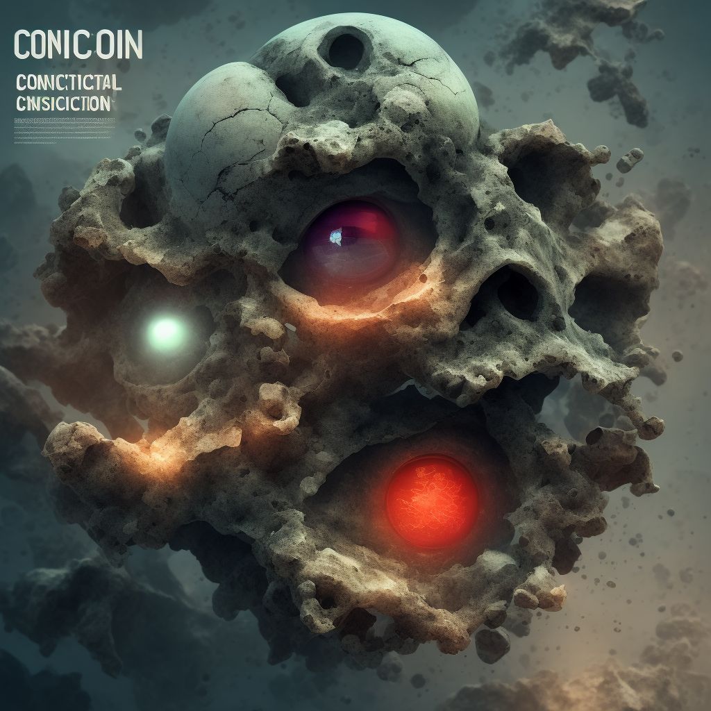 Conjunctival concretions, unspecified eye digital illustration