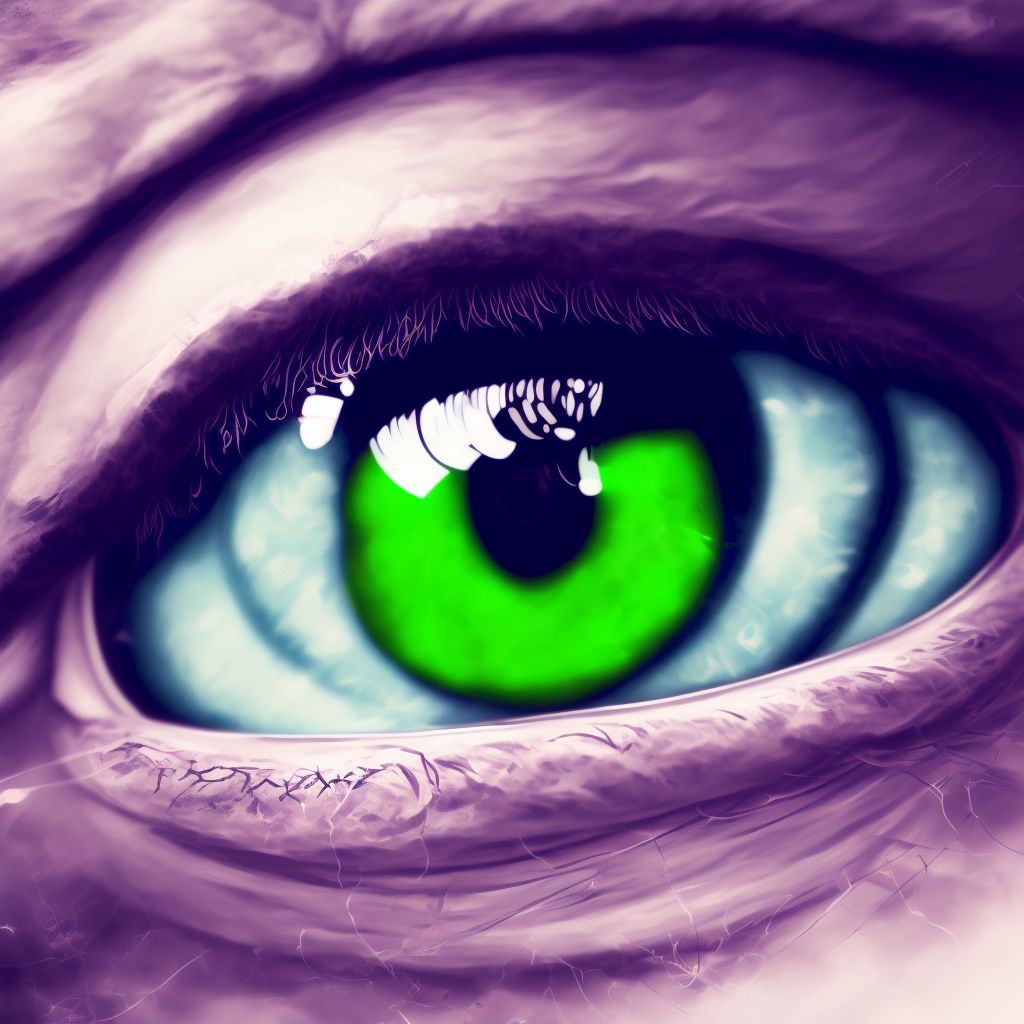 Conjunctival edema, right eye digital illustration