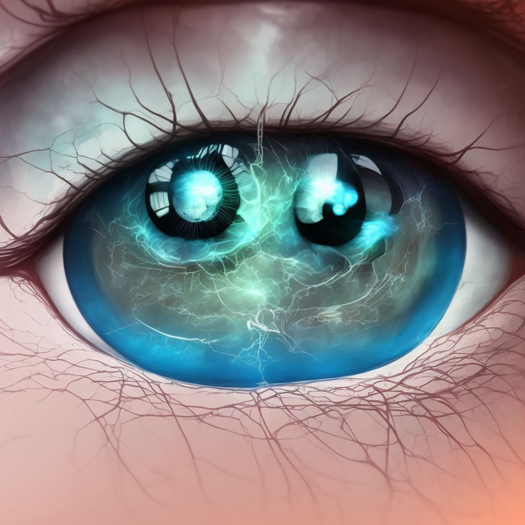 Conjunctival edema, left eye digital illustration