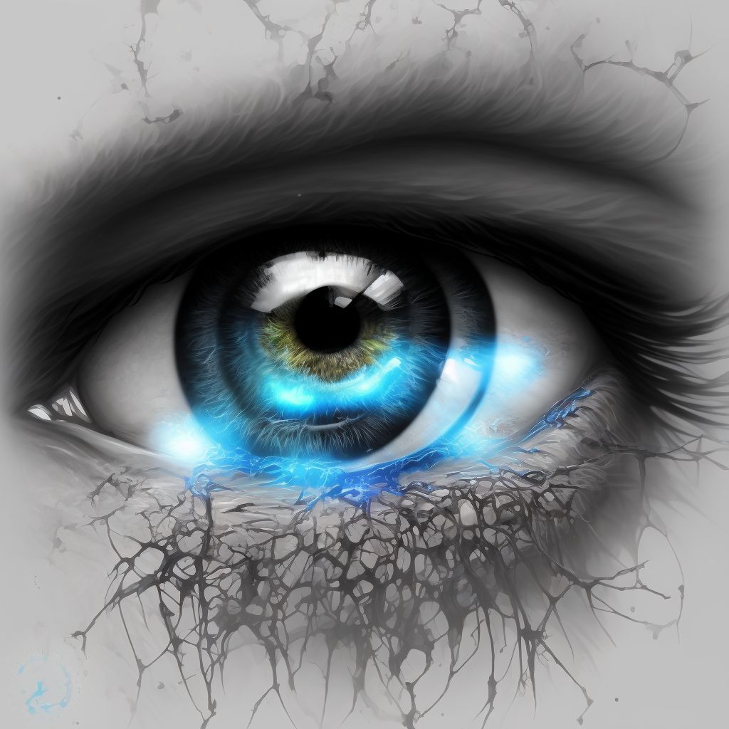 Conjunctival hyperemia, left eye digital illustration