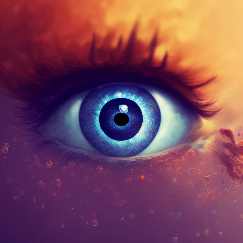 Conjunctivochalasis, right eye digital illustration