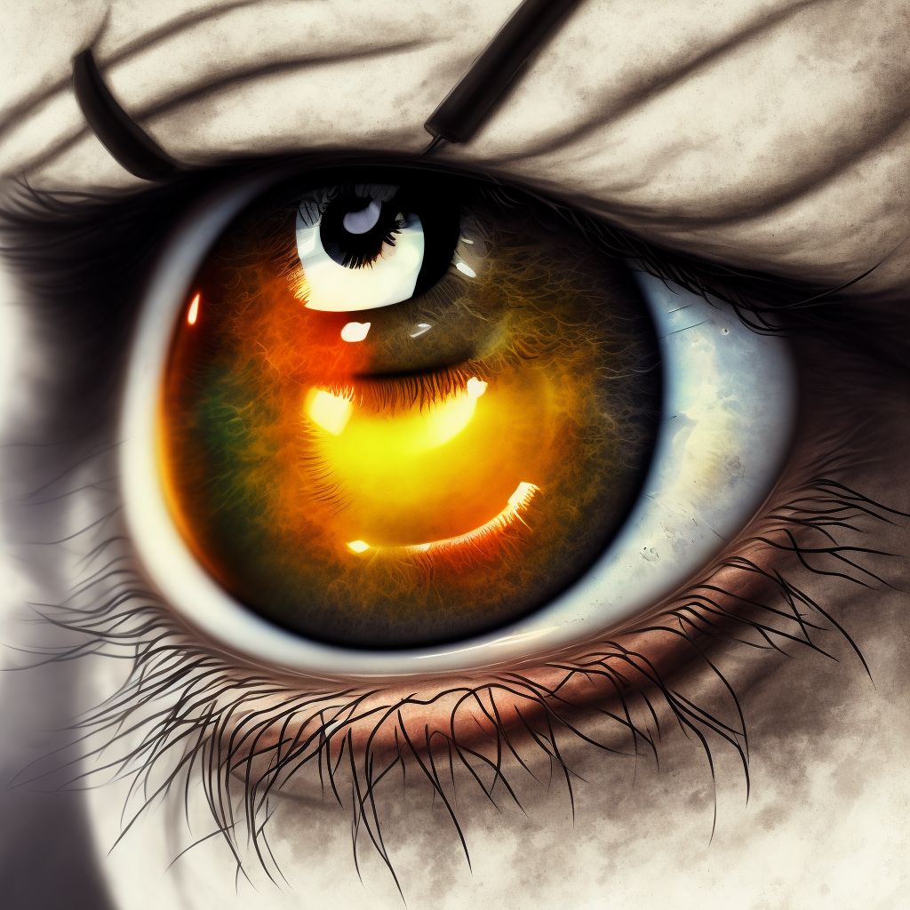 Brawny scleritis, right eye digital illustration