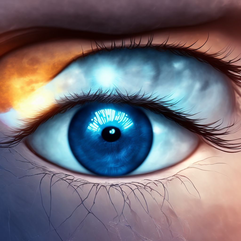 Brawny scleritis, left eye digital illustration