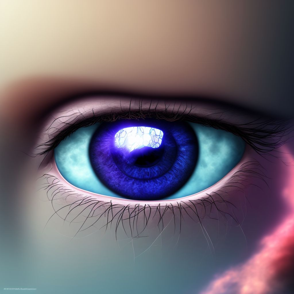 Posterior scleritis, left eye digital illustration