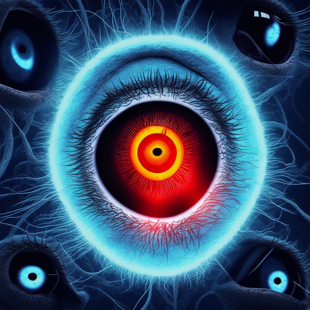 Scleritis with corneal involvement, unspecified eye digital illustration