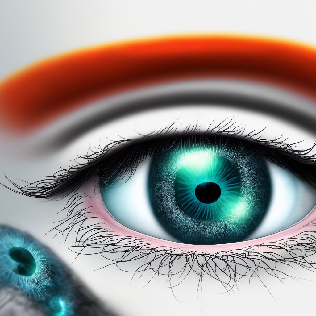 Episcleritis periodica fugax, right eye digital illustration