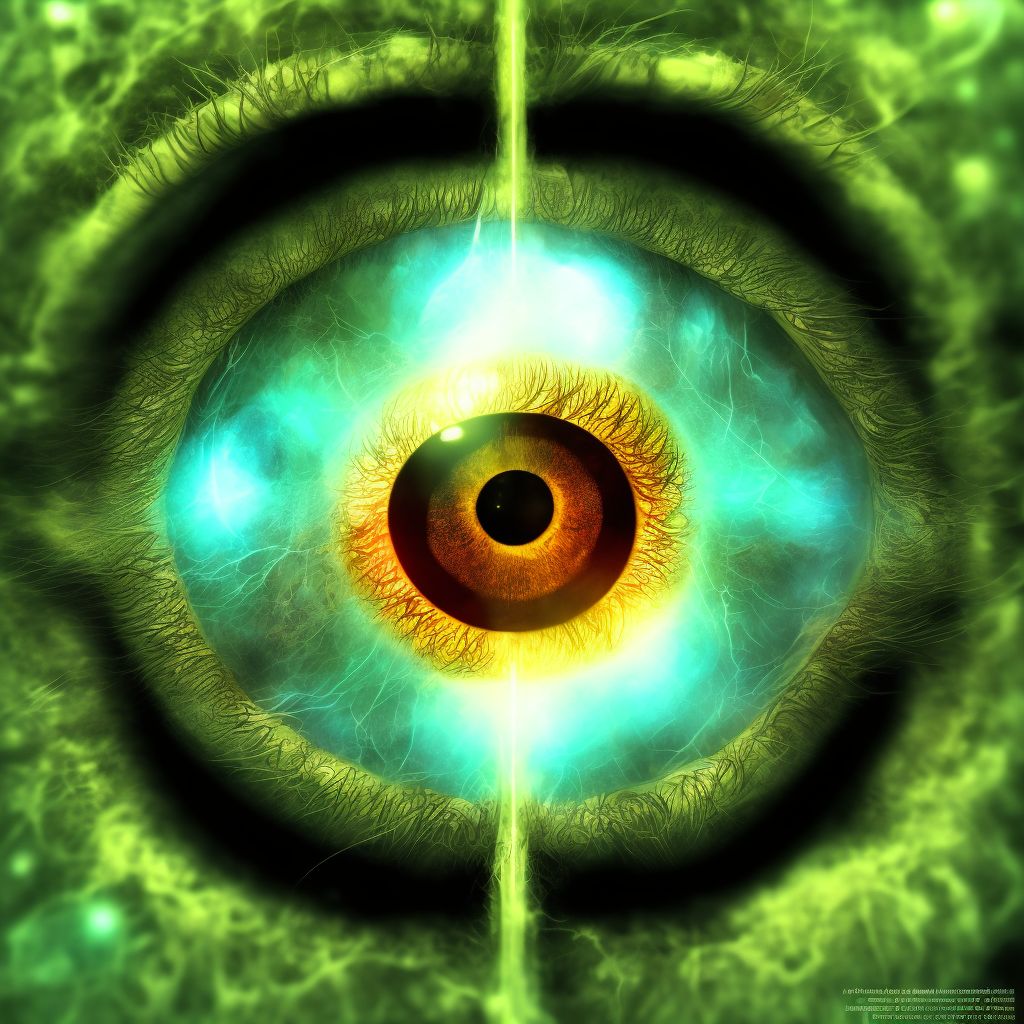 Scleral ectasia, left eye digital illustration