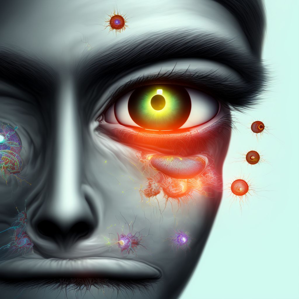 Unspecified corneal ulcer, left eye digital illustration