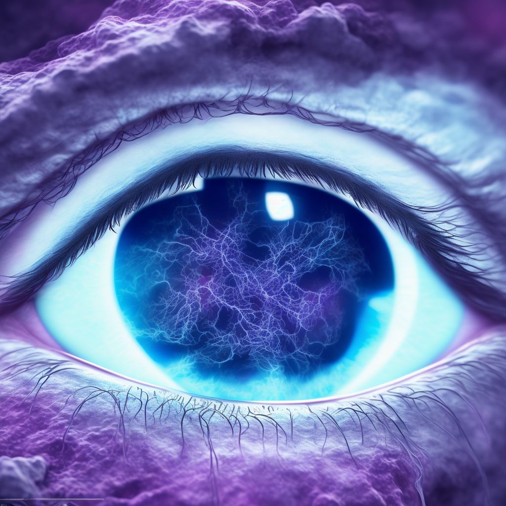 Central corneal ulcer, unspecified eye digital illustration