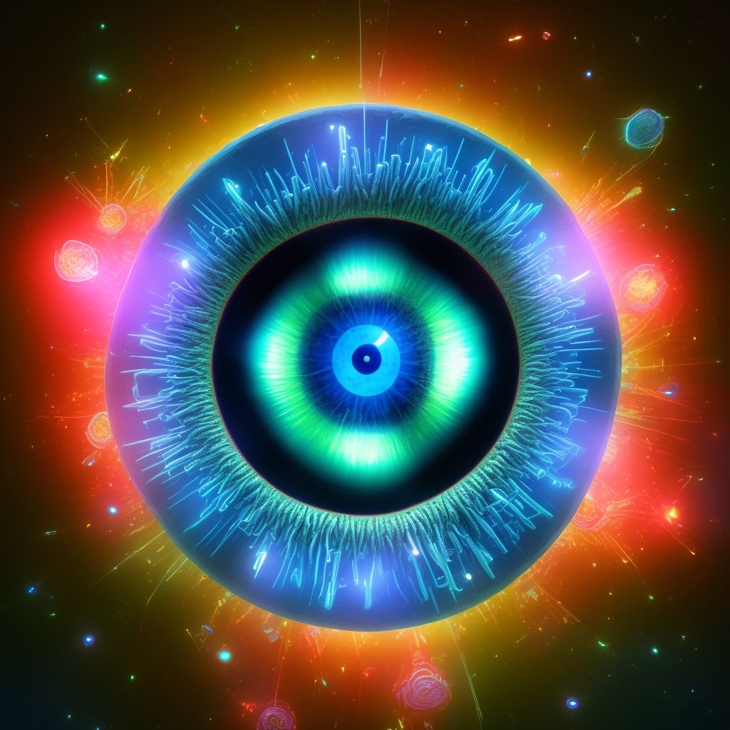 Ring corneal ulcer, bilateral digital illustration