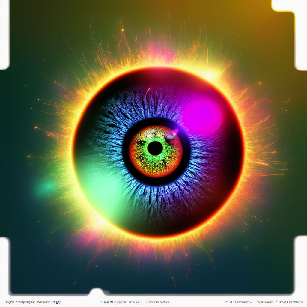 Ring corneal ulcer, unspecified eye digital illustration