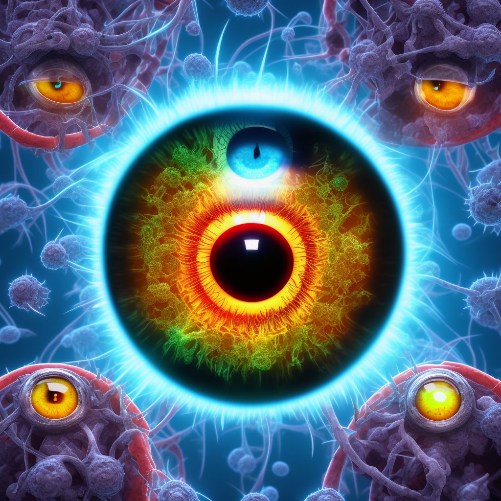 Corneal ulcer with hypopyon, unspecified eye digital illustration