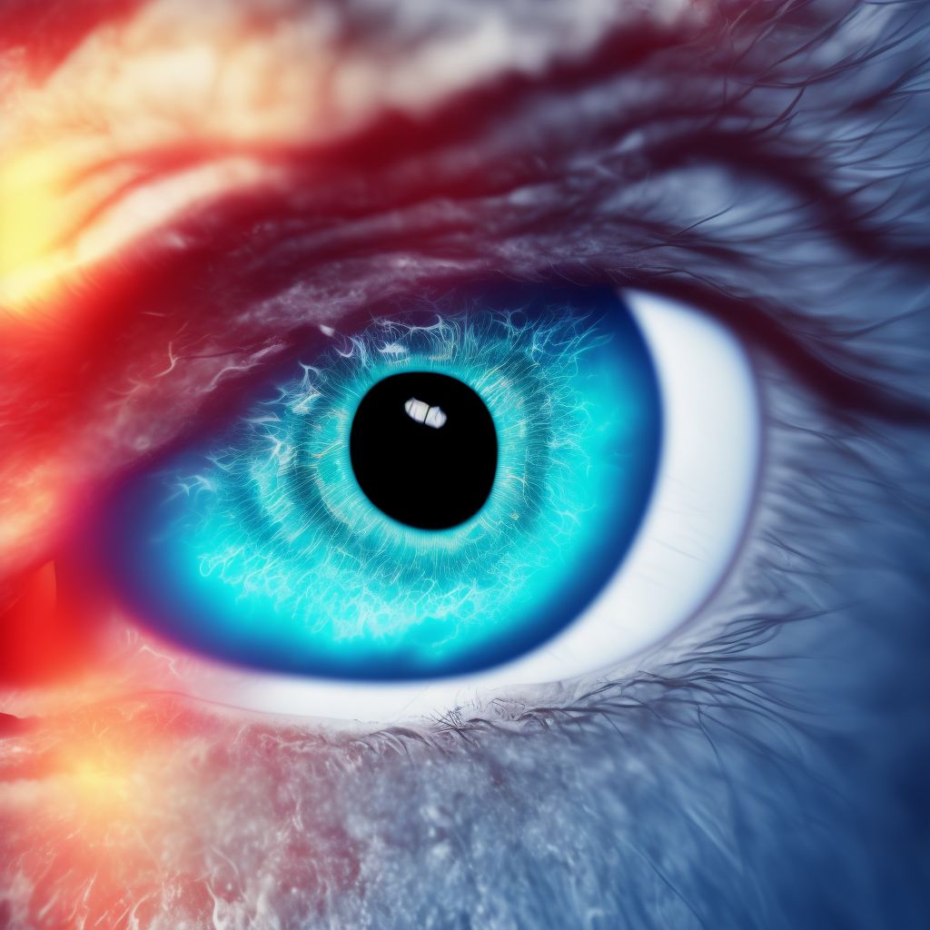 Marginal corneal ulcer, left eye digital illustration