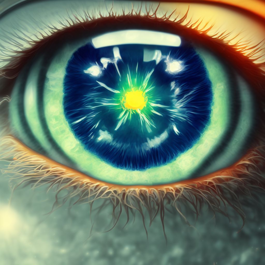 Mooren's corneal ulcer, right eye digital illustration