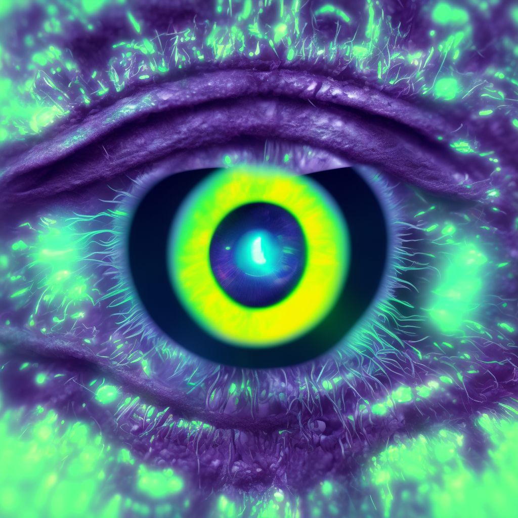 Mooren's corneal ulcer, left eye digital illustration