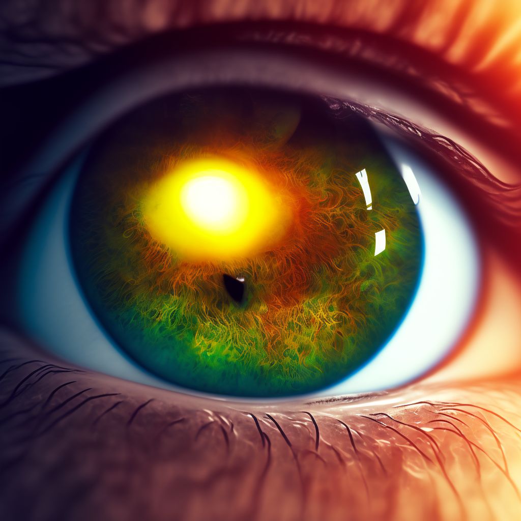 Macular keratitis, left eye digital illustration