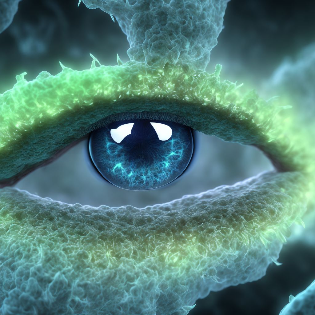 Filamentary keratitis, right eye digital illustration