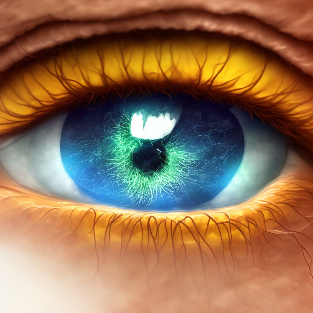 Filamentary keratitis, left eye digital illustration